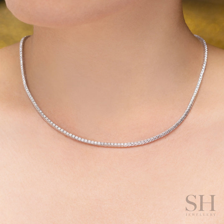 4-Claw Classic Diamond Tennis Necklace (full eternity) (5.55ct TW) (42cm/16.5in) - W1105