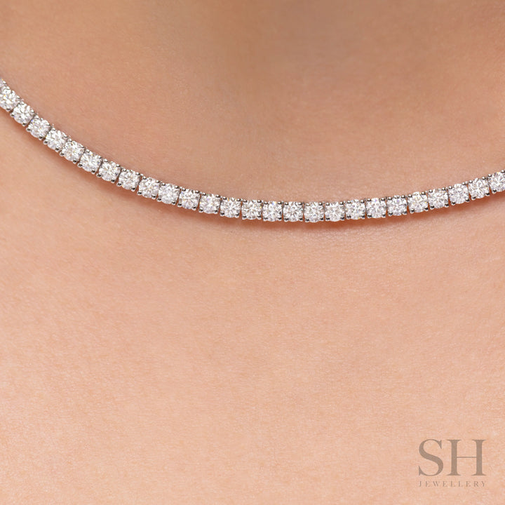 4-Claw Classic Diamond Tennis Necklace (full eternity) (9.62ct TW) (42cm/16.5in) - W1107