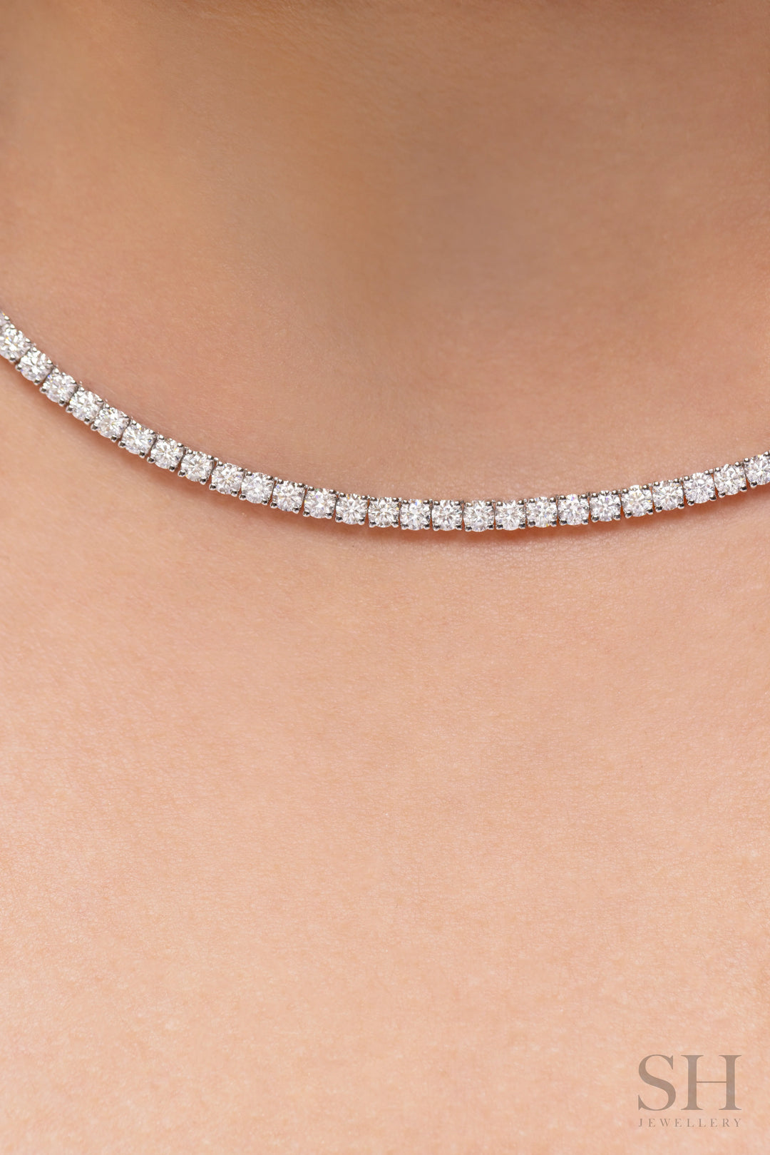 4-Claw Classic Diamond Tennis Necklace (full eternity) (9.62ct TW) (42cm/16.5in) - W1107