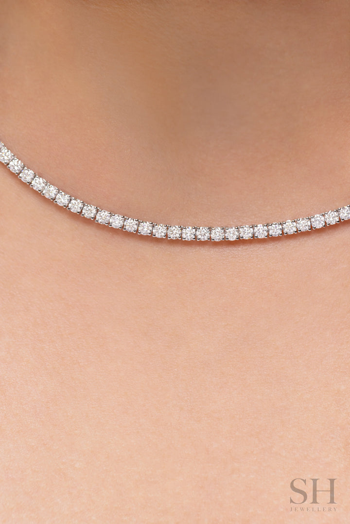 4-Claw Classic Diamond Tennis Necklace (full eternity) (9.62ct TW) (42cm/16.5in) - W1107