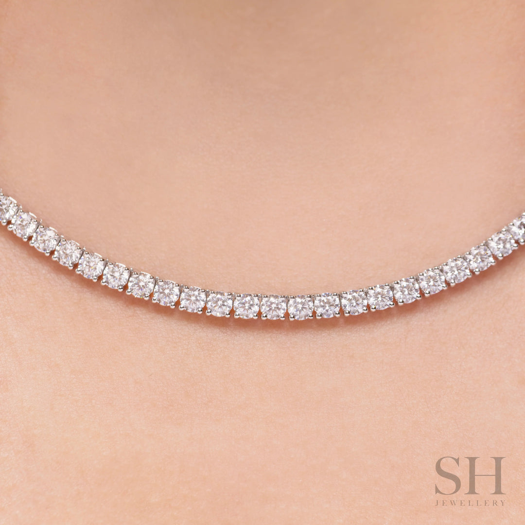 4-Claw Classic Diamond Tennis Necklace (full eternity) (13.3ct TW) (42cm/16.5in) - W1110
