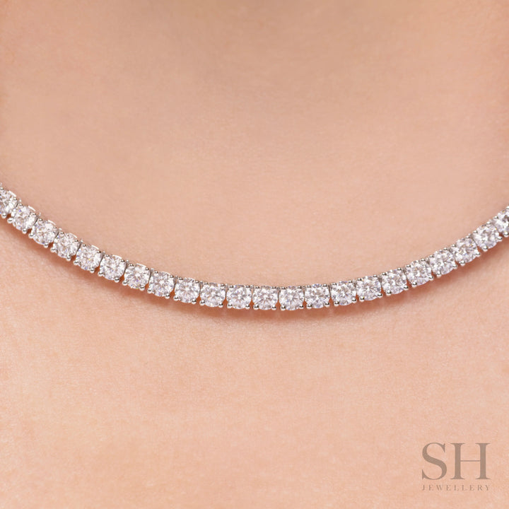 4-Claw Classic Diamond Tennis Necklace (full eternity) (13.3ct TW) (42cm/16.5in) - W1110