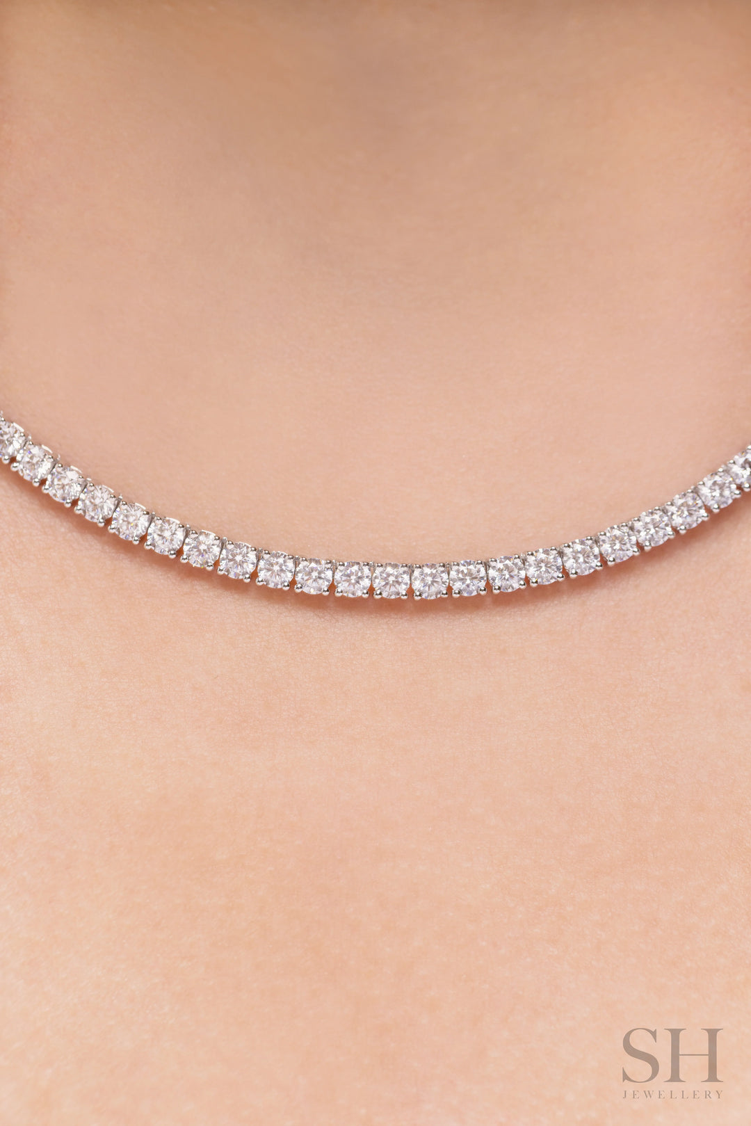 4-Claw Classic Diamond Tennis Necklace (full eternity) (13.3ct TW) (42cm/16.5in) - W1110