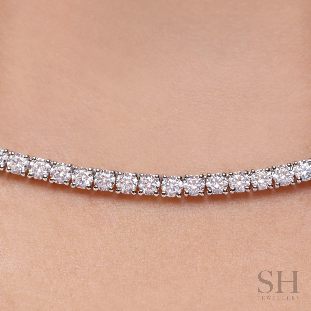4-Claw Classic Diamond Tennis Necklace (full eternity) (17.5ct TW) (38cm/15in) - W1112