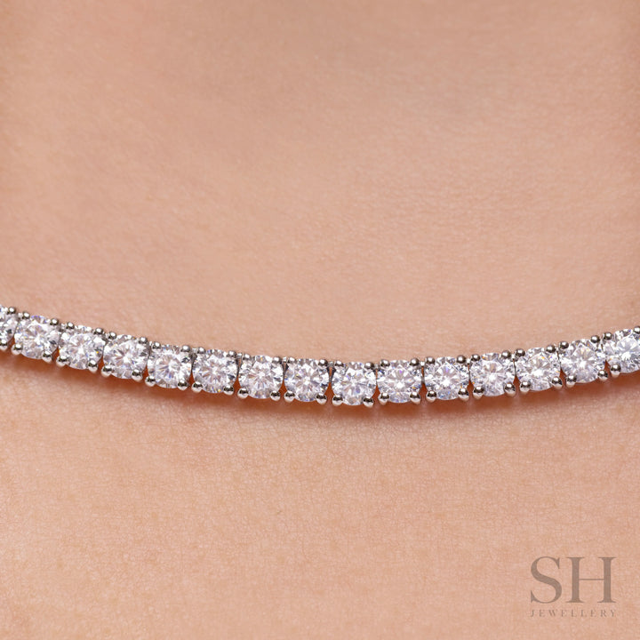 4-Claw Classic Diamond Tennis Necklace (full eternity) (17.5ct TW) (38cm/15in) - W1112