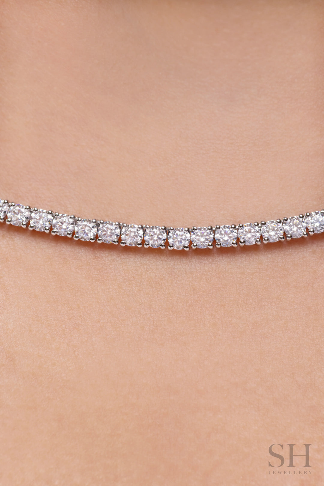 4-Claw Classic Diamond Tennis Necklace (full eternity) (17.5ct TW) (38cm/15in) - W1112