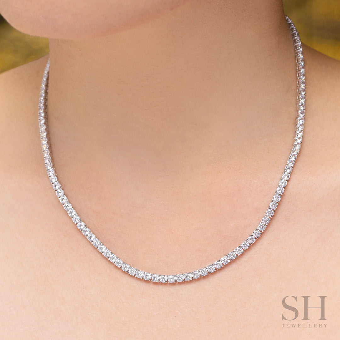 4-Claw Classic Diamond Tennis Necklace (full eternity) (18.1ct TW) (42cm/16.5in) - W1113