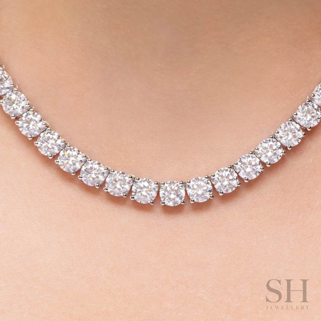 4-Claw Classic Diamond Tennis Necklace (full eternity) (54.4ct TW) (40cm/15.7in) - W1119