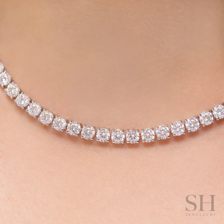4-Claw Classic Diamond Tennis Necklace (full eternity) (27.65ct TW) (38cm/15in) - W1124
