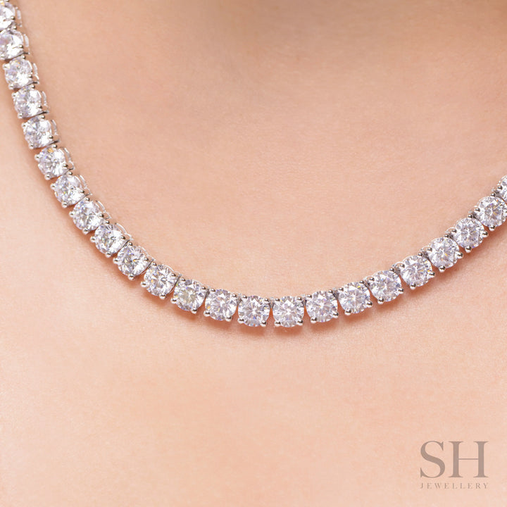 4-Claw Classic Diamond Tennis Necklace (full eternity) (40.5ct TW) (42cm/16.5in) - W1125