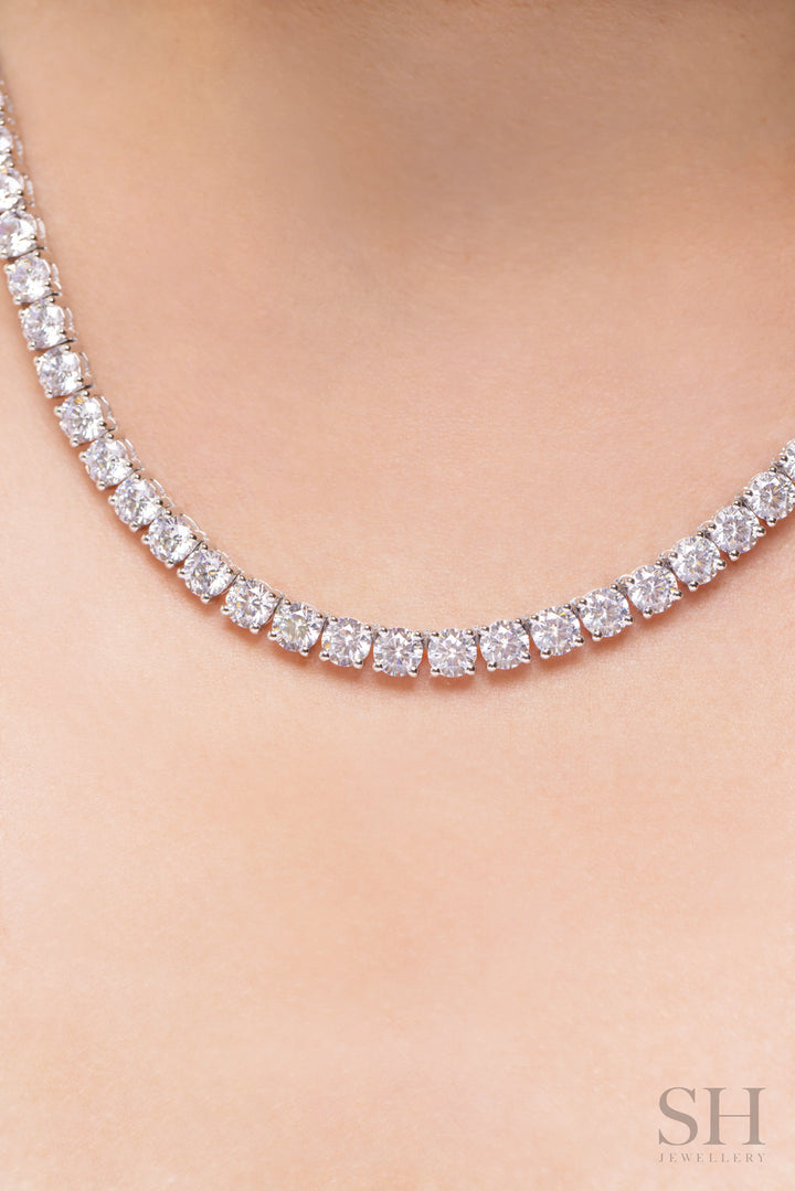 4-Claw Classic Diamond Tennis Necklace (full eternity) (40.5ct TW) (42cm/16.5in) - W1125