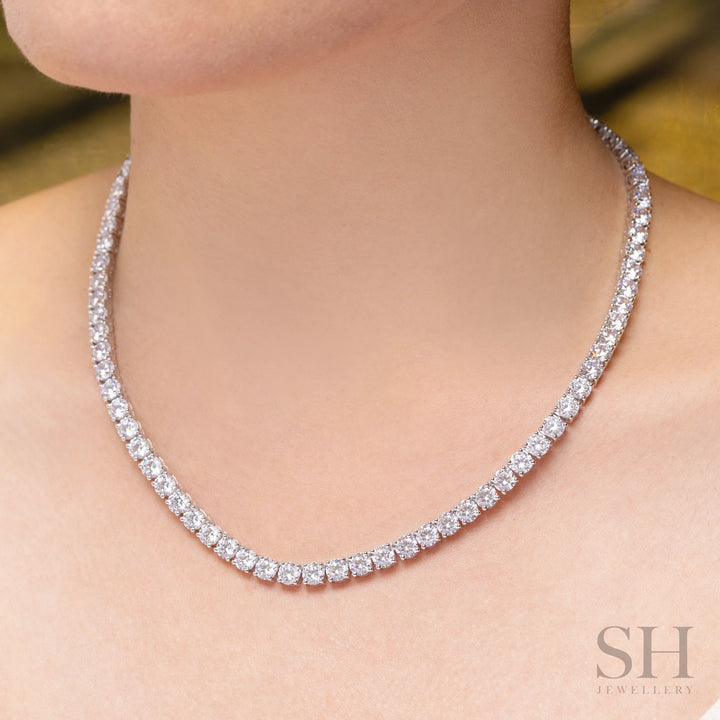 4-Claw Classic Diamond Tennis Necklace (full eternity) (40.5ct TW) (42cm/16.5in) - W1125