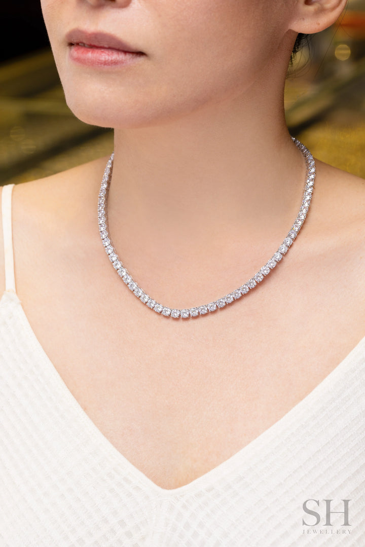 4-Claw Classic Diamond Tennis Necklace (full eternity) (40.5ct TW) (42cm/16.5in) - W1125