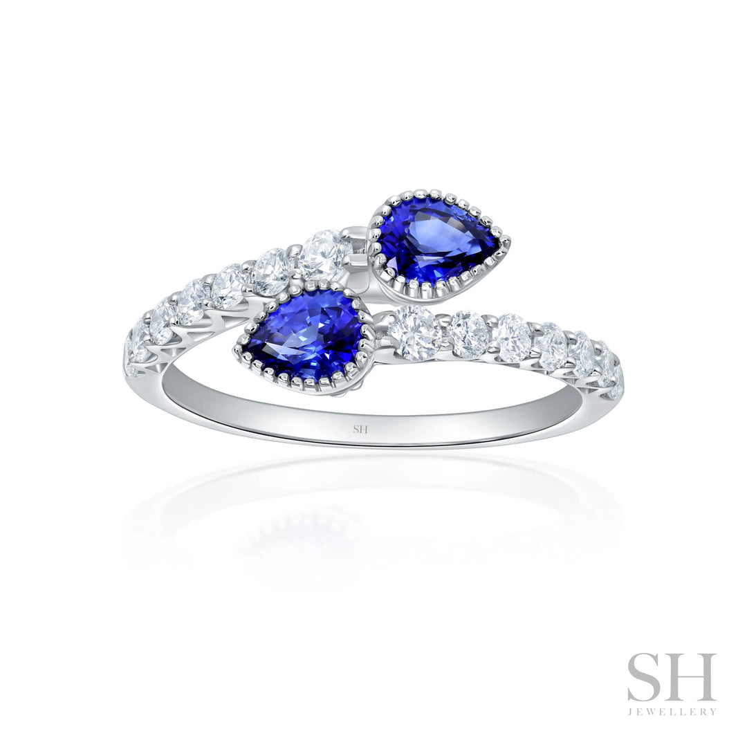 Harmony Pears Sapphire and Diamond Ring (2mm) - W1144