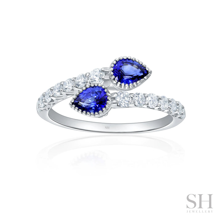 Harmony Pears Sapphire and Diamond Ring (2mm) - W1144