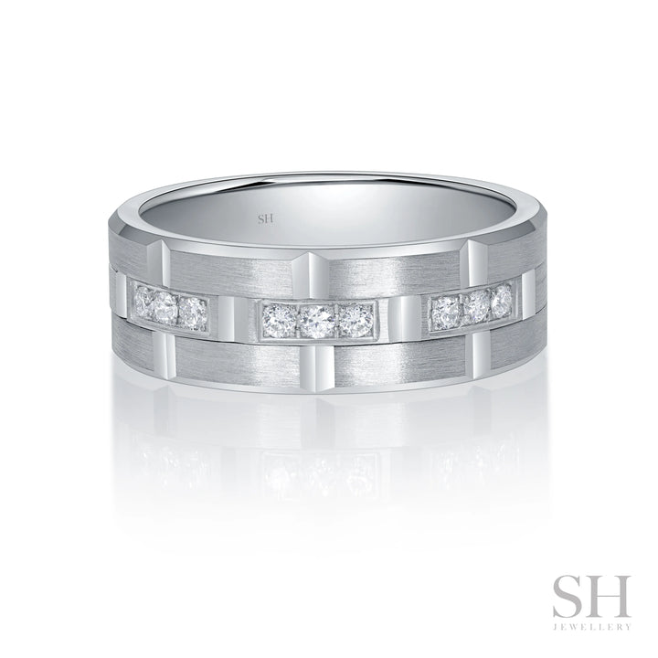 Tectonic Men's Diamond Wedding Ring (7.5mm) - W1165