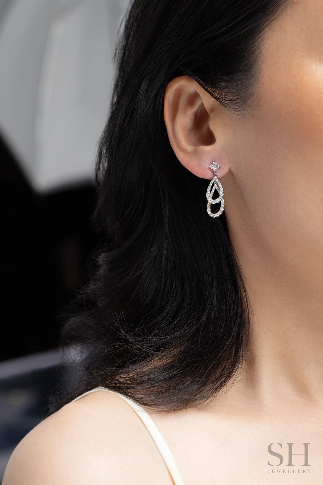 Eclipse Diamond Drop Earrings - W1291