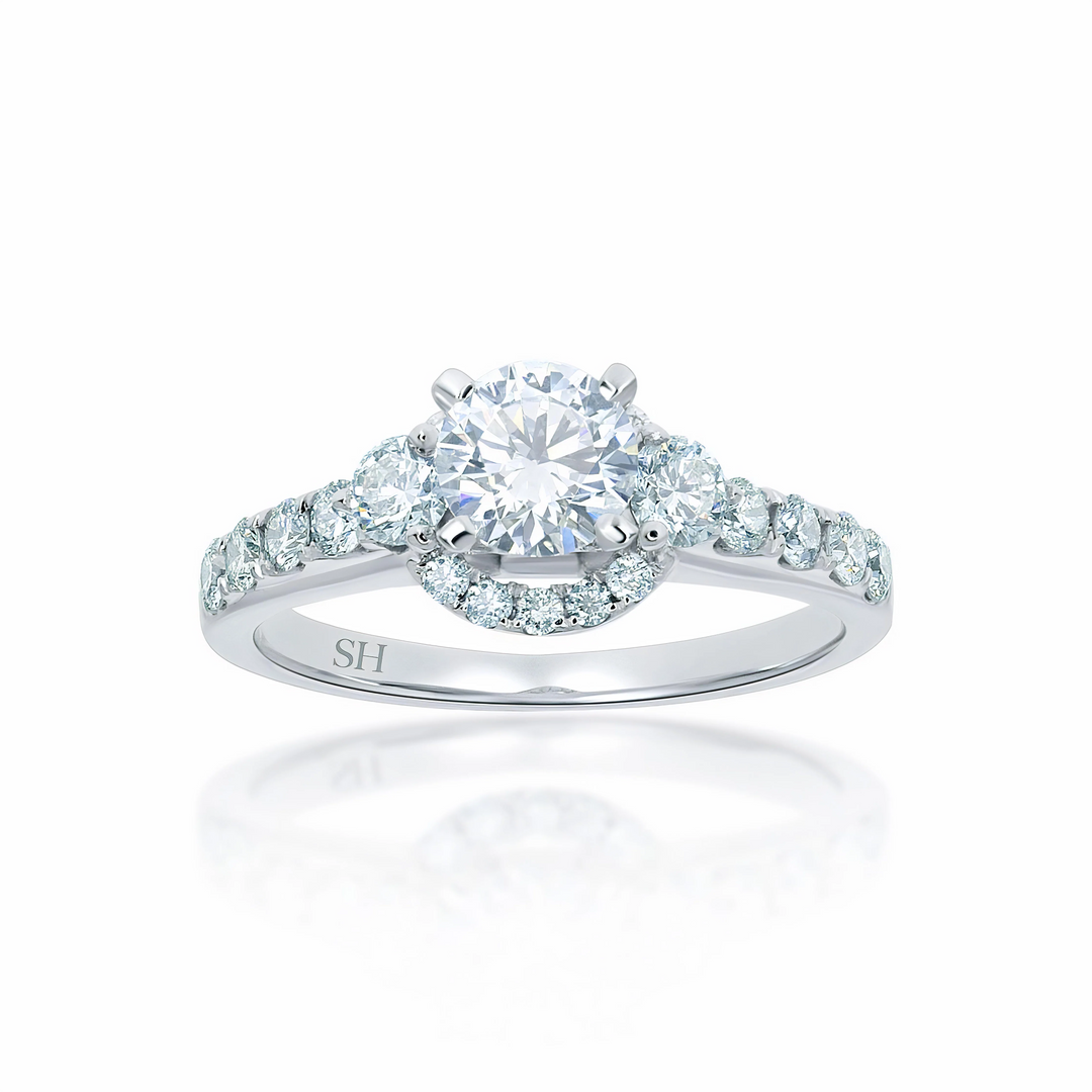 Intricate Semi-Halo Engagement Ring - W0252
