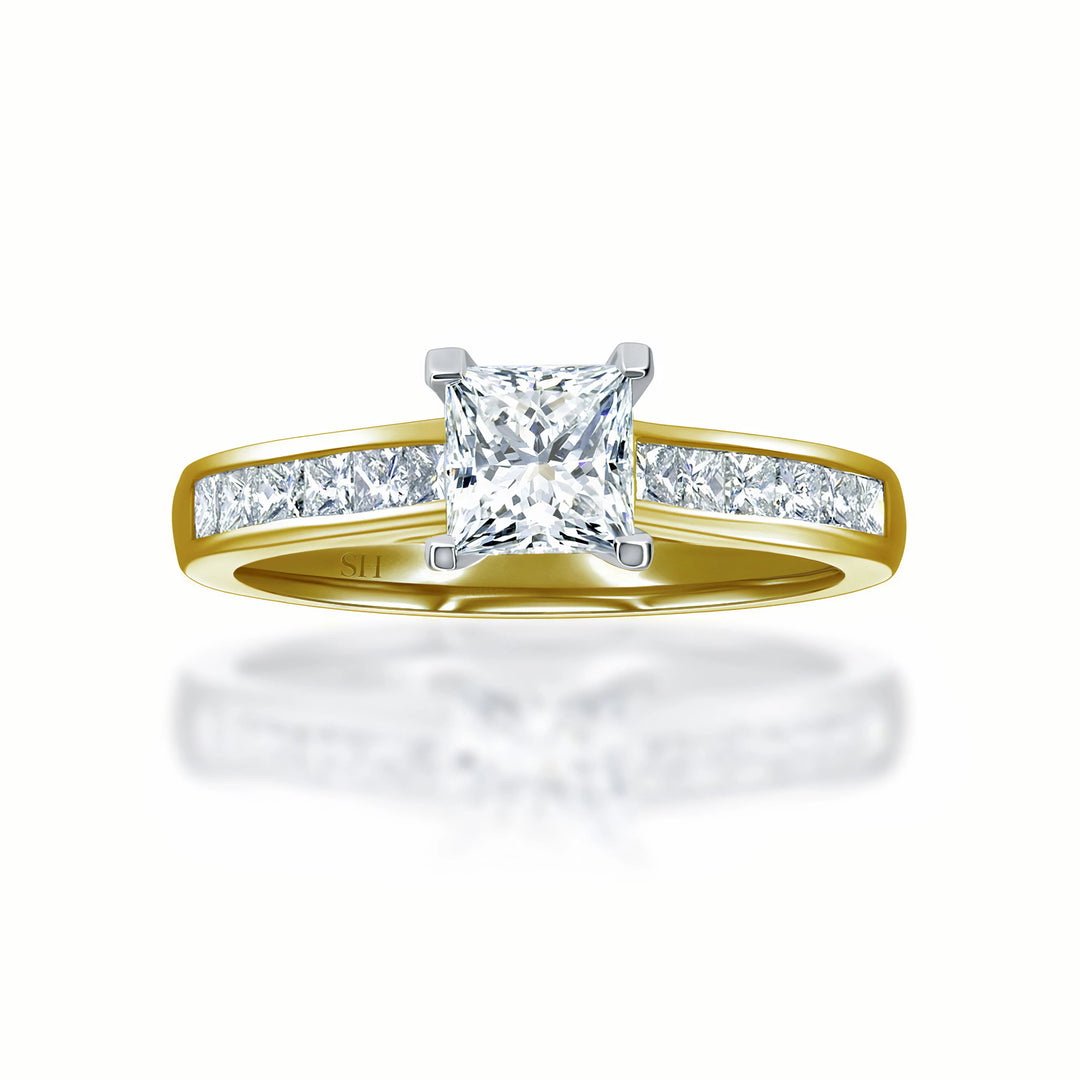 Classic Princess Cut with channel set band - W0336