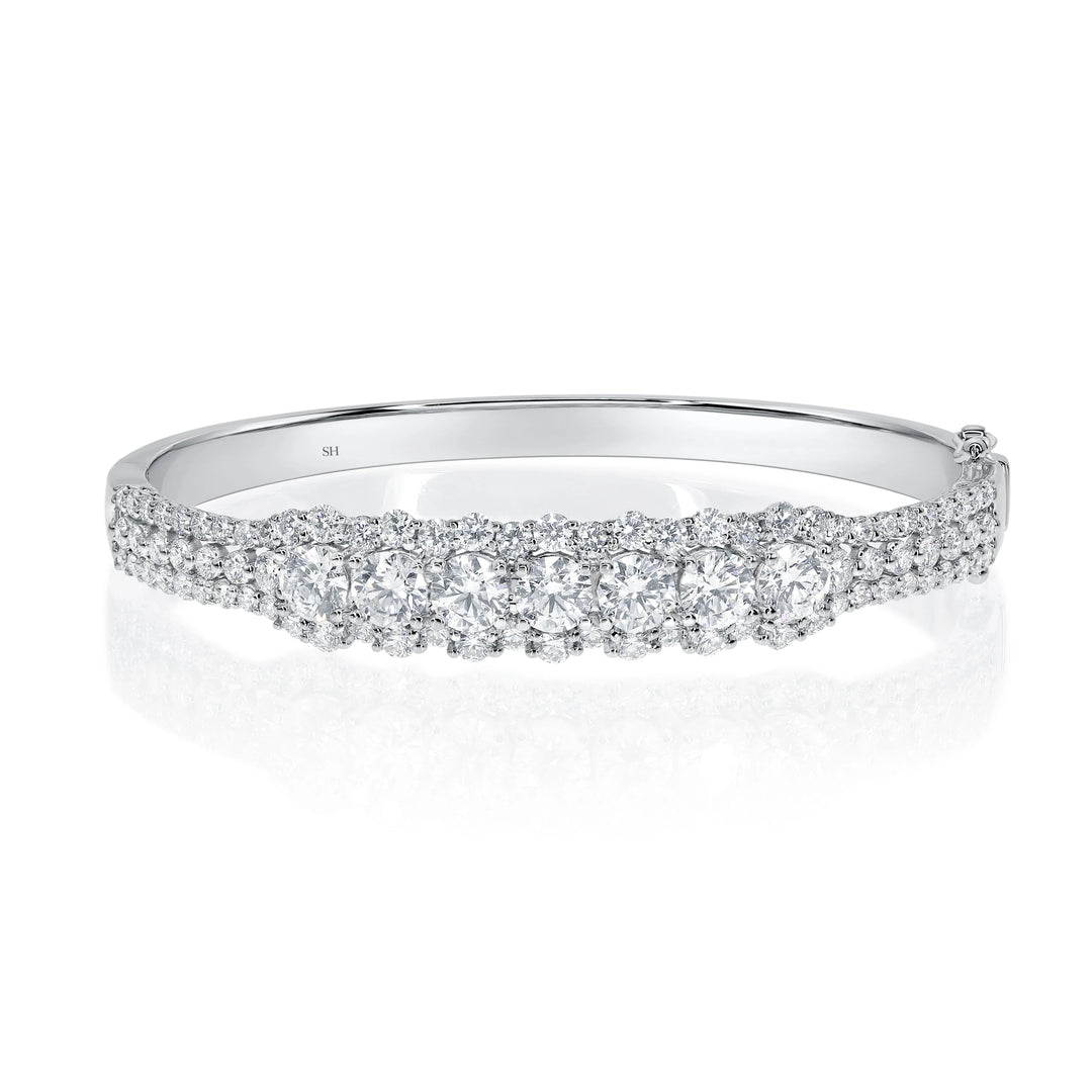 Seven Wonders Diamond Halo Bangle 6mm - W0940