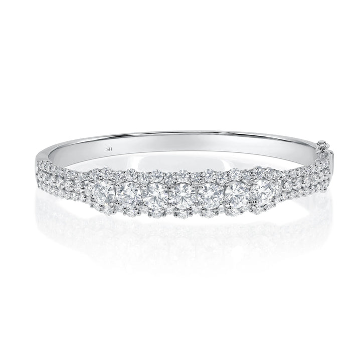 Seven Wonders Diamond Halo Bangle 6mm - W0940