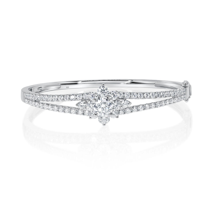 Star Bright Diamond Split Two-Row Bangle 6.2mm - W0919