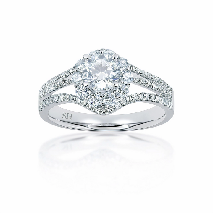 4-Claw halo with unique tri-band - W0062