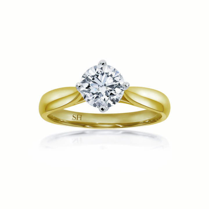 Brilliant solitaire with offset 4-claw design - W0400