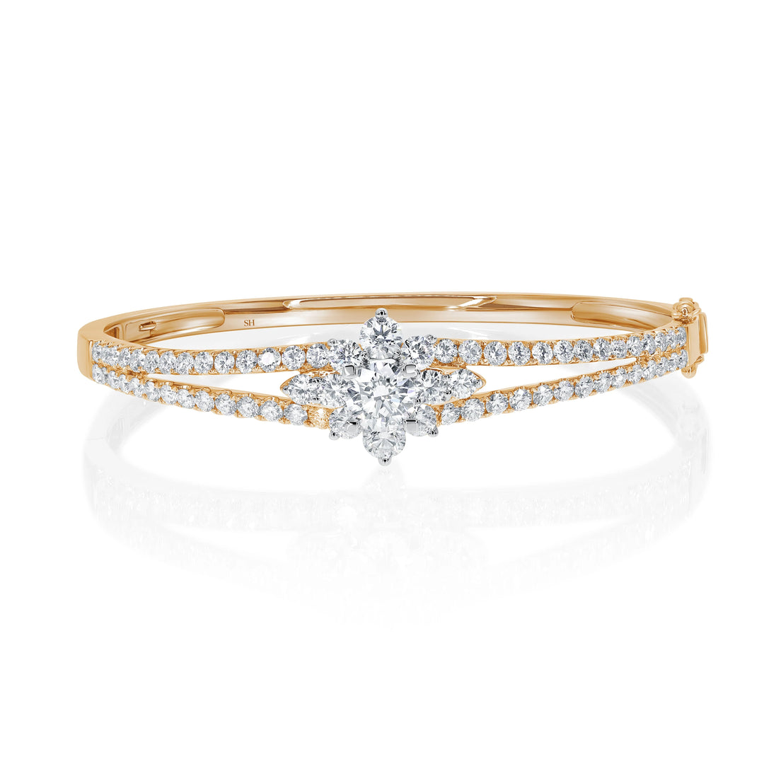 Star Bright Diamond Split Two-Row Bangle 6.2mm - W0919