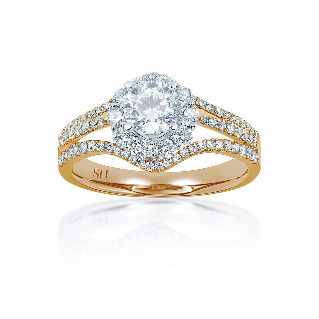4-Claw halo with unique tri-band - W0062