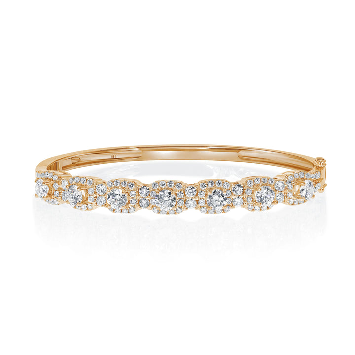 Heavenly Seven Diamond Pairs Oval Bangle 7.0mm - W0925