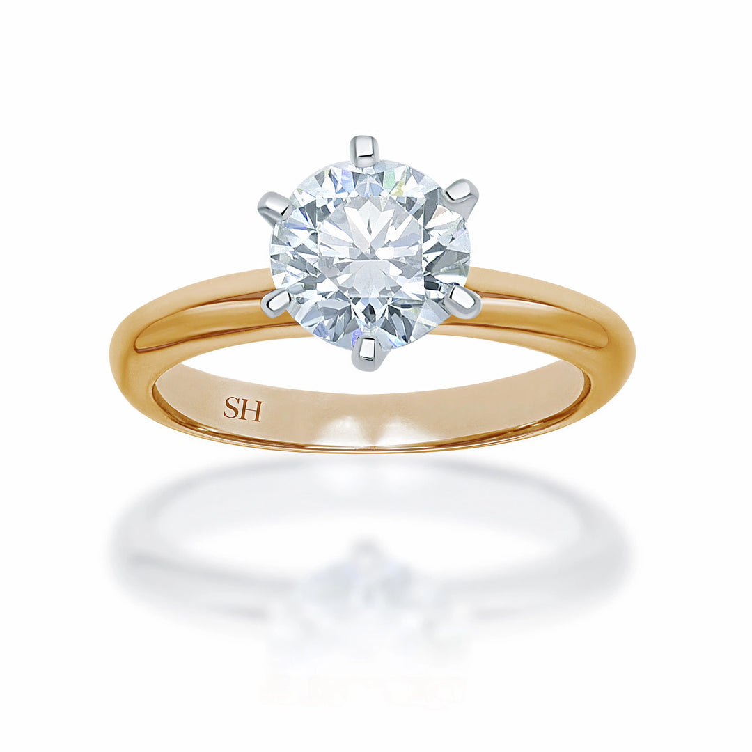 Classic 6-Claw Solitaire Engagement Ring - W0004