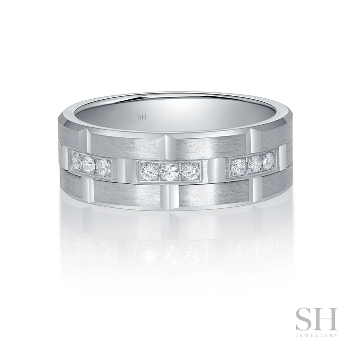 Tectonic Men's Diamond Wedding Ring (7.5mm) - W1165