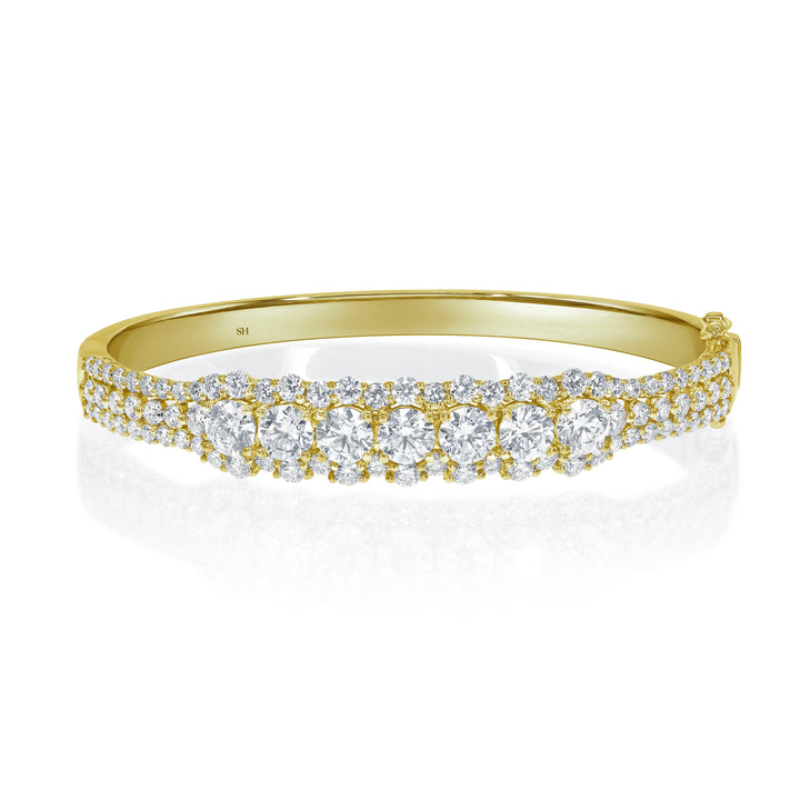 Seven Wonders Diamond Halo Bangle 6mm - W0940