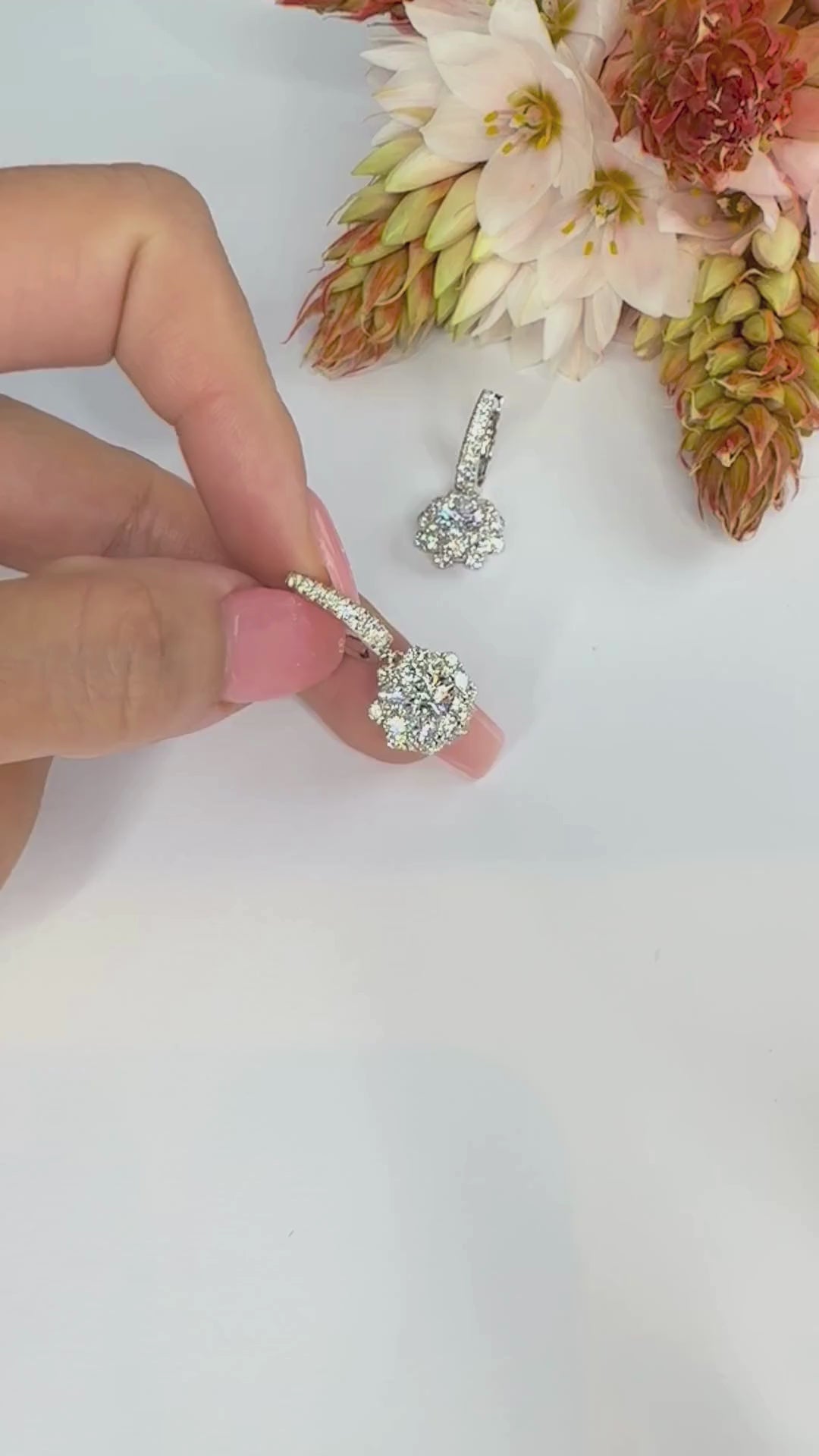 Bright Halo Drops (1.00ct centre) - W1276