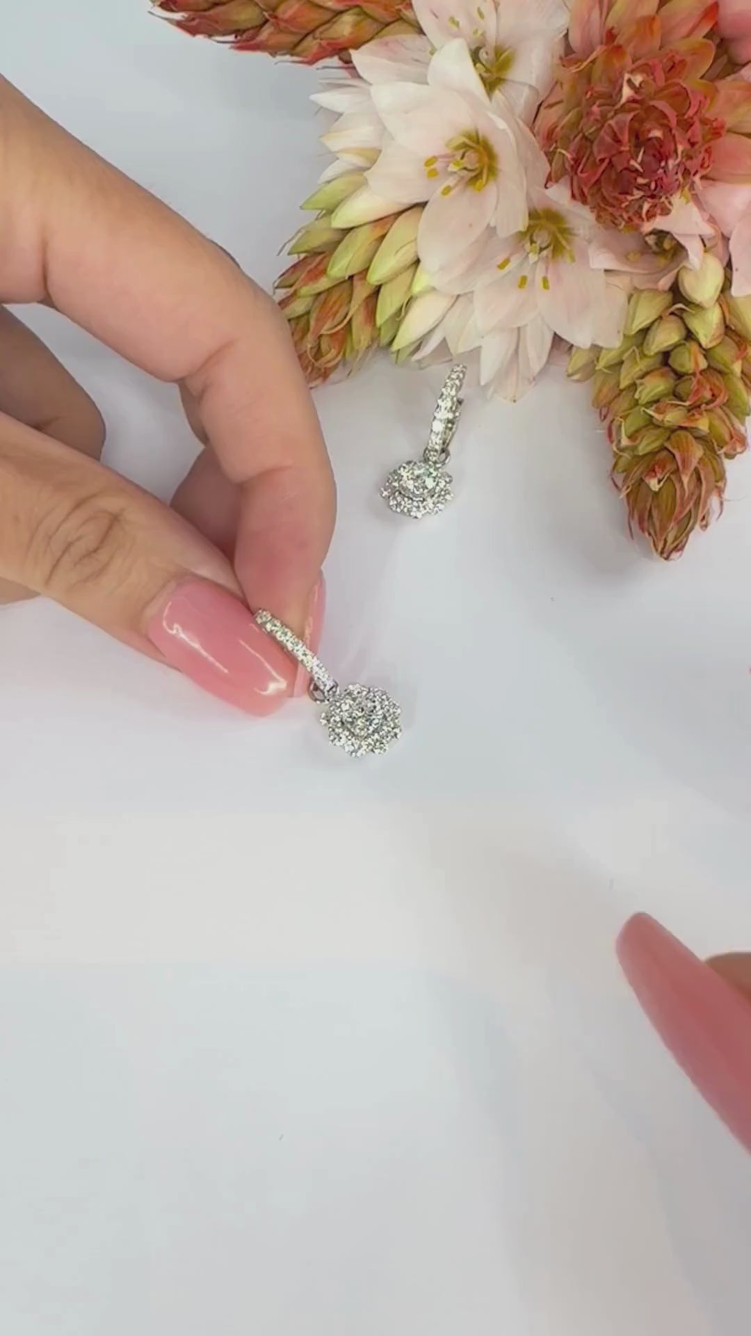 Bright Halo Drops (0.50ct centre) - W1275