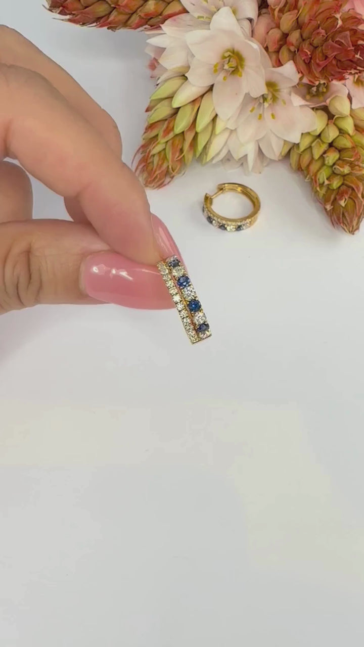 Fusion Sapphire and Diamond Hoops - W1347