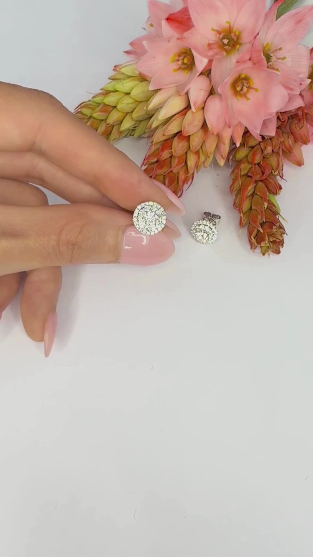 Layered Circular Double Halo Diamond Earrings (0.30ct centre) - W0284