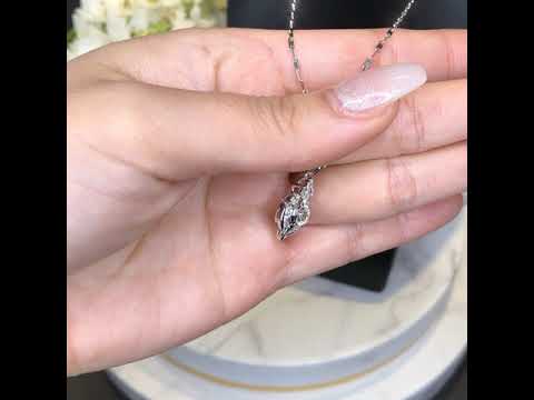 Petal Pendant with Diamond Encrusted Bail - W0568